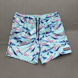 Vineyard Vines Swim Shorts Mens Large Blue Airplane Print Trunks Lined Beach